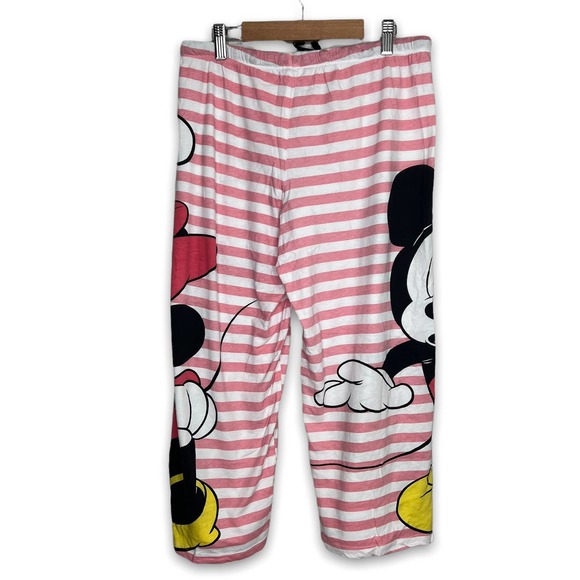 ❌SOLD❌ Disney NWOT Mickey Minnie Mouse Pajama Pants YOU DID WHAT Striped Small - Picture 3 of 5